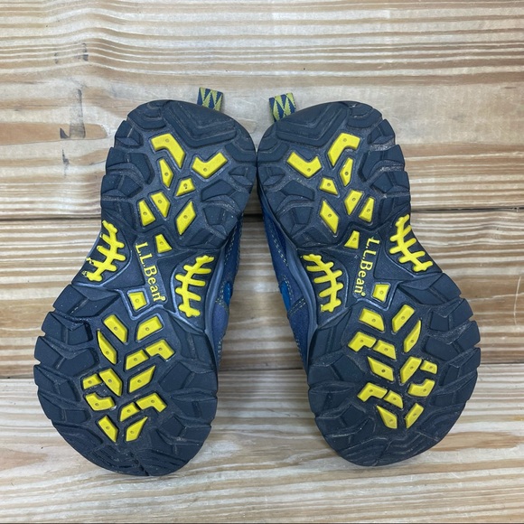 LLBean Toddler Boy’s 10 Blue/Yellow Fabric Athletic Lace Up Hiking Sneakers - Picture 8 of 12